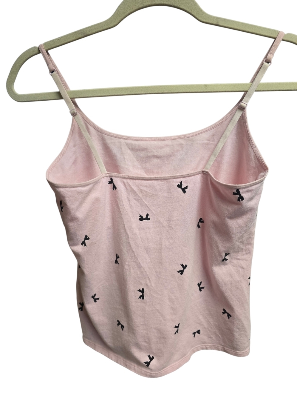Victoria's Secret Light Pink Pretty Perfect Cami with Black Bows Sz. M - Picture 2 of 6